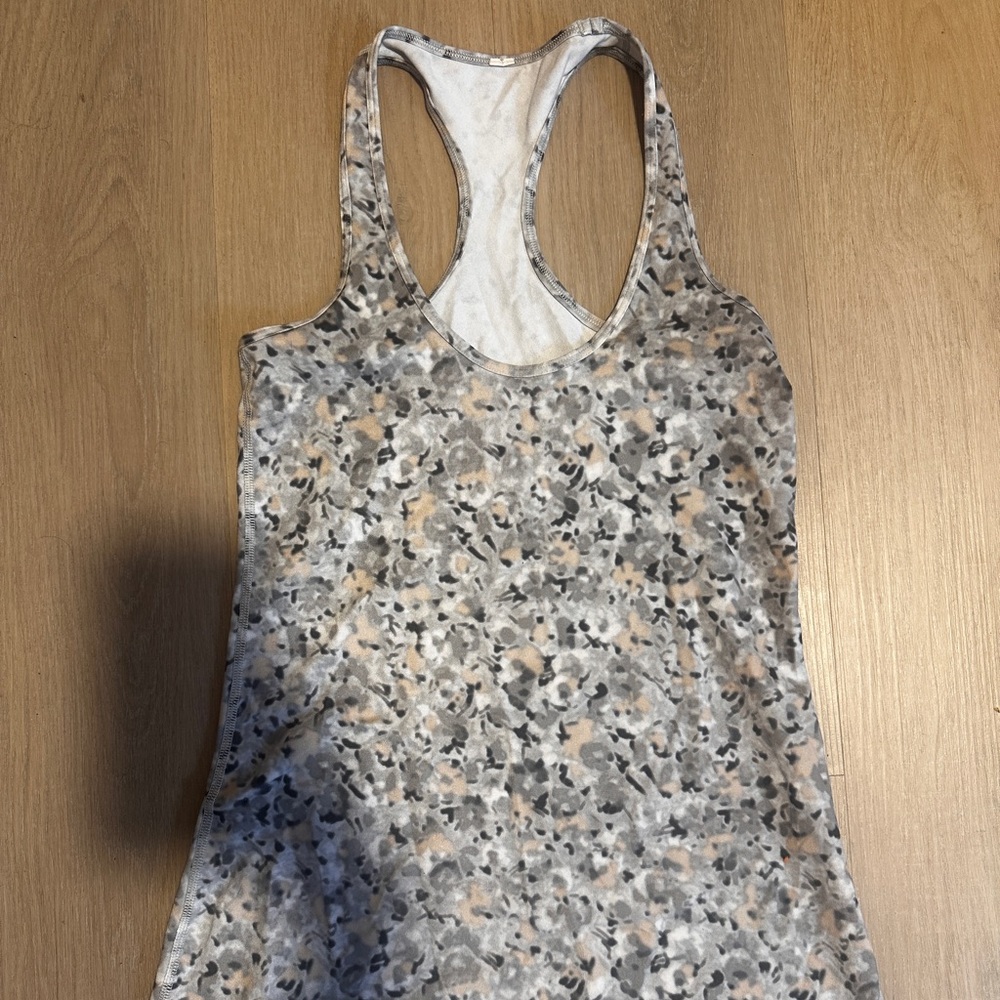 lululemon athletica Gray and Cream Patterned Tank Top